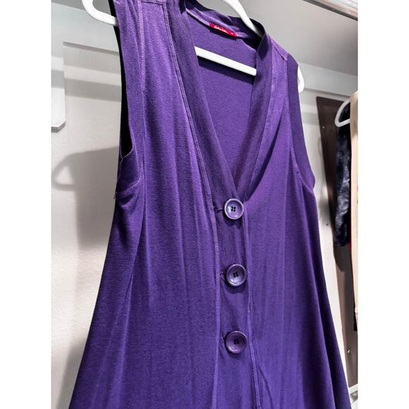 Barbara Lesser Women's Longline Button Up Tank Cardigan Adjustable Size Medium‎ - Picture 4 of 9